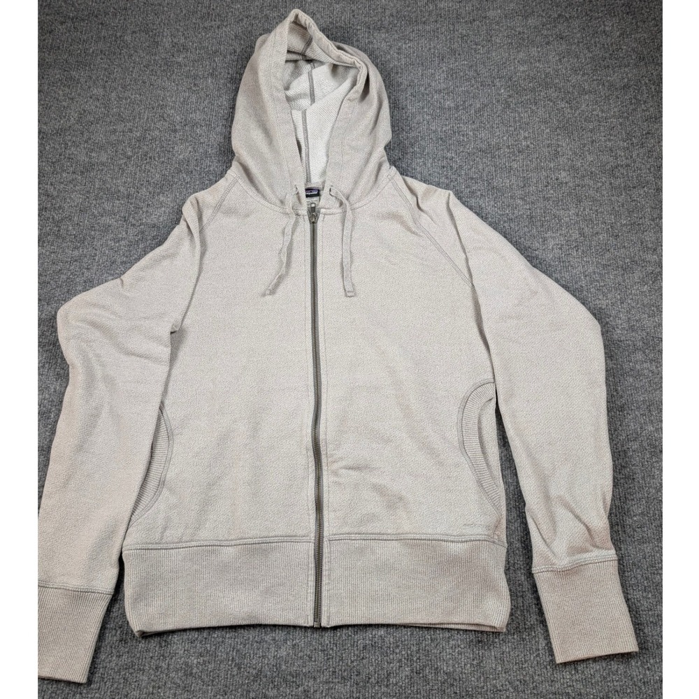 Patagonia Womens L Hoodie Sweatshirt Jacket Gray Organic Cotton Blend STY54491